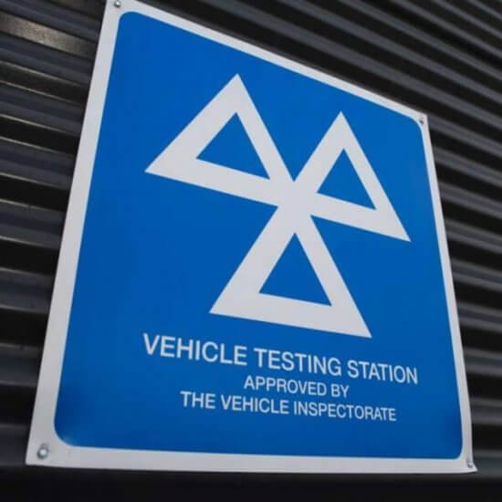 The MOT test centre sign