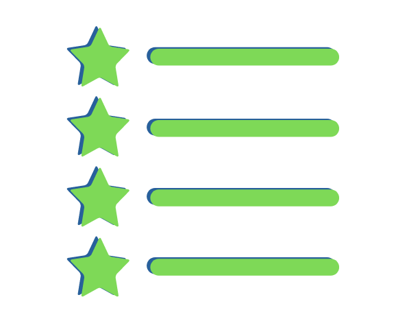 four green stars representing the benefits of provisional insurance